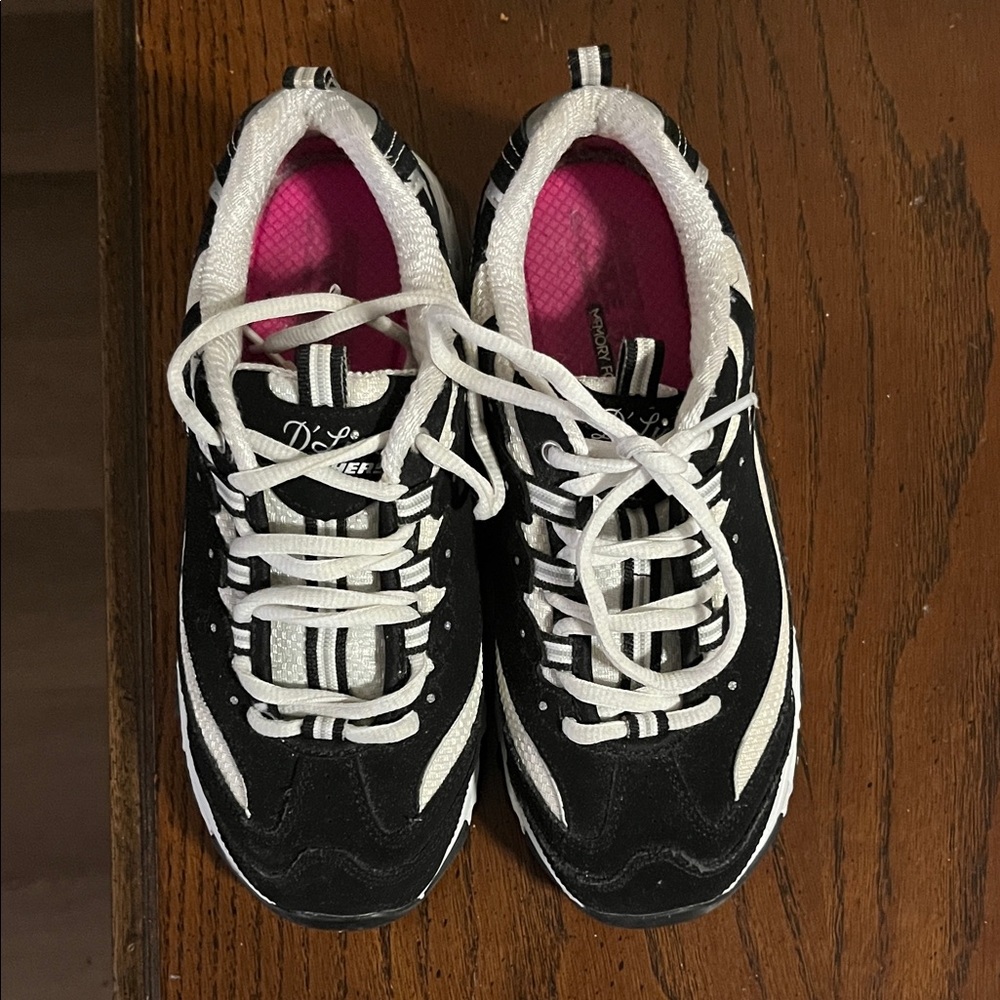 Skechers Black and Cream Sport Sneakers